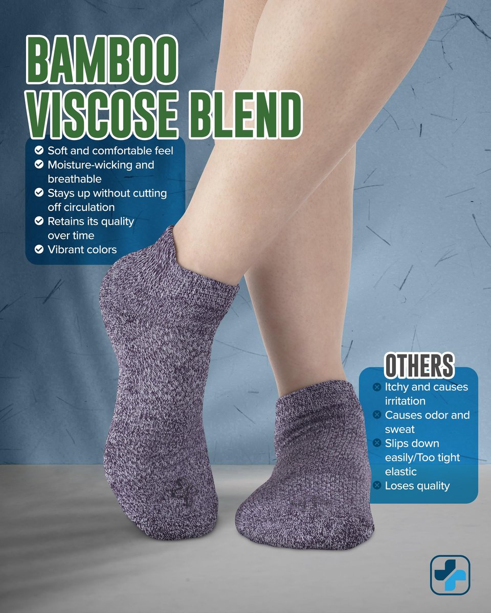 Doctor's Select Viskose-Bambus-Knöchel-Diabetikersocken für Damen und Herren - 6 Paare | Quarter-Diabetikersocken für Herren 9-12 | Ödemsocken | Schwarz, Weiß, Hellblau, Blau, Lila, Pink