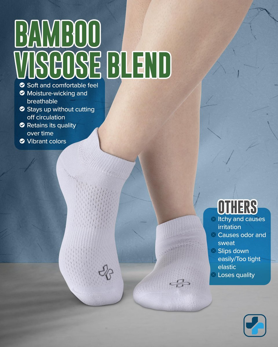 Doctor's Select Viskose-Bambus-Knöchel-Diabetikersocken - 6 Paar | Unisex Erwachsene, Weiß, Large