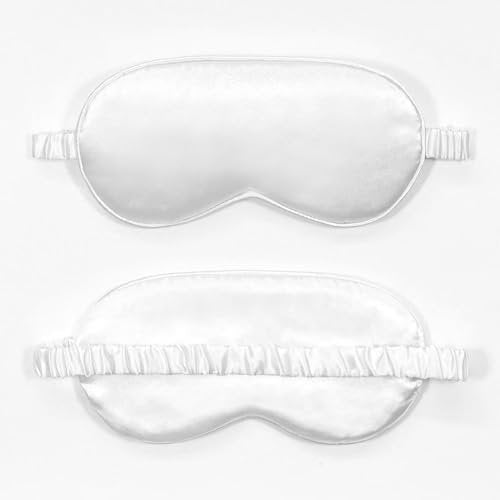 10er-Pack Schlafmasken, Seiden-Augenmasken für Nacht, Büro, Reisen, Partyspiele – geeignet für Damen/Herren (Weiß)