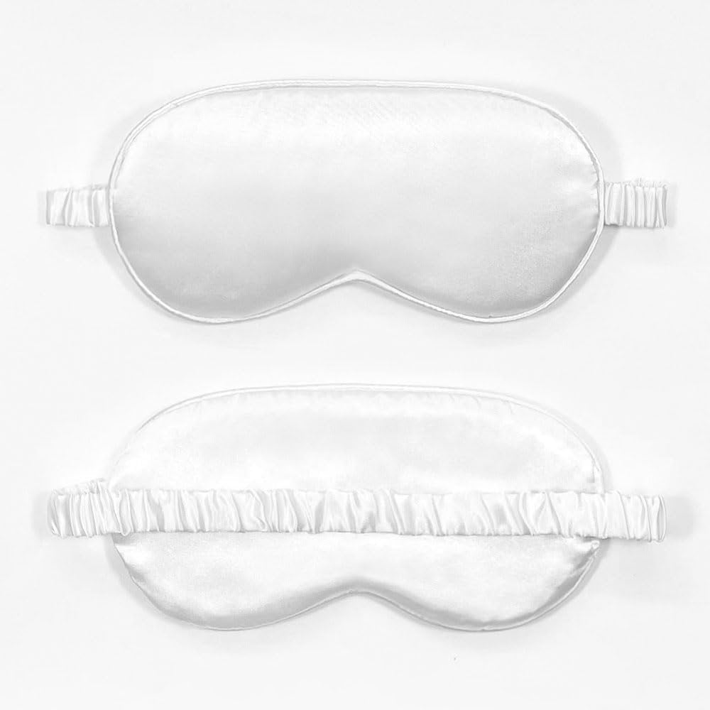 10er-Pack Schlafmasken, Seiden-Augenmasken für Nacht, Büro, Reisen, Partyspiele – geeignet für Damen/Herren (Weiß)