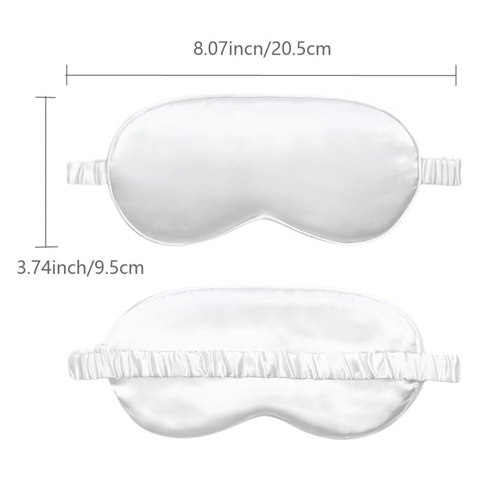 10er-Pack Schlafmasken, Seiden-Augenmasken für Nacht, Büro, Reisen, Partyspiele – geeignet für Damen/Herren (Weiß)