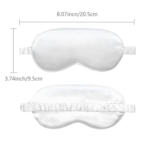 10er-Pack Schlafmasken, Seiden-Augenmasken für Nacht, Büro, Reisen, Partyspiele – geeignet für Damen/Herren (Weiß)