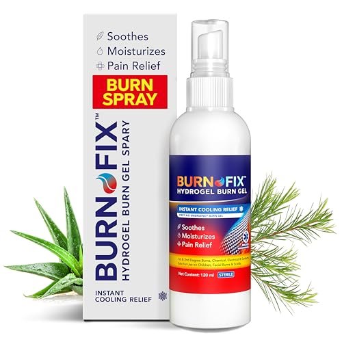 BurnFix® Hydrogel Brandspray – 120 ml Sofortige Kühlung bei Verbrennungen 1. & 2. Grades, Sonnenbrand & Verbrühungen | Arztempfohlene feuchtigkeitsspendende Erste-Hilfe für Kinder & Erwachsene
