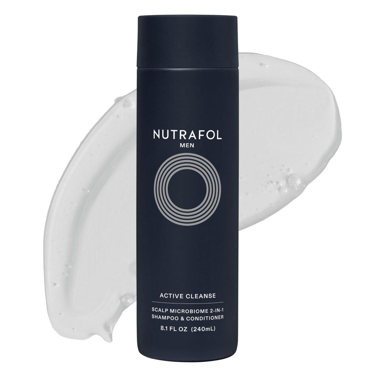 Nutrafol Herren Shampoo & Conditioner 2-in-1 – Reinigt, Hydratisiert, befreit Poren, verbessert Haardichte & Stärke – ärztlich formuliert für dünner werdendes Haar – farbsicher, sulfatfrei – 240 ml Flasche