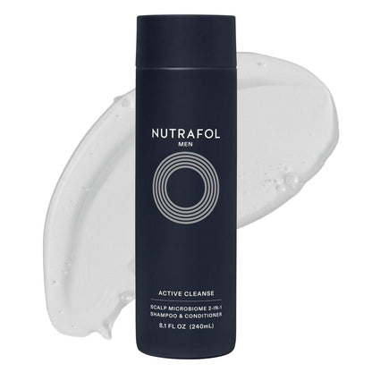 Nutrafol Herren Shampoo & Conditioner 2-in-1 – Reinigt, Hydratisiert, befreit Poren, verbessert Haardichte & Stärke – ärztlich formuliert für dünner werdendes Haar – farbsicher, sulfatfrei – 240 ml Flasche