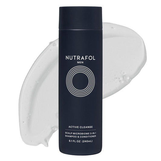 Nutrafol Herren Shampoo & Conditioner 2-in-1 – Reinigt, Hydratisiert, befreit Poren, verbessert Haardichte & Stärke – ärztlich formuliert für dünner werdendes Haar – farbsicher, sulfatfrei – 240 ml Flasche