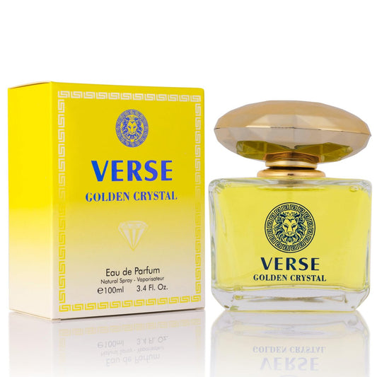 Verse Golden Crystal für Frauen Eau de Parfum 100ml – Blumig-fruchtiger Duft mit Amalfi-Zitrone, Bergamotte & Neroli – Parabenfrei