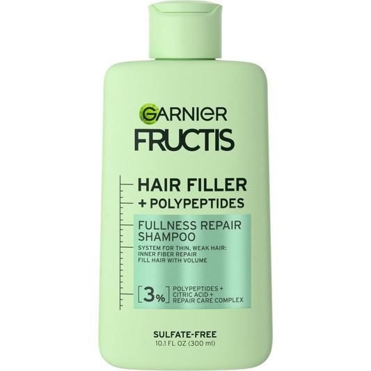 Garnier Fructis Hair Filler Fullness Repair Shampoo – Volumisierendes Shampoo mit Polypeptiden für feines, geschwächtes Haar, 10,1 Fl Oz