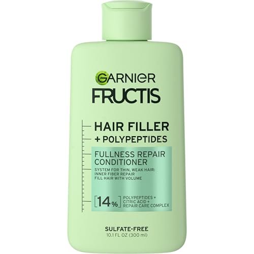 Garnier Fructis Hair Filler Fullness Repair Conditioner – Volumen-Spülung mit Polypeptiden für dünnes, schwaches Haar und Spliss, 10,1 Fl Oz
