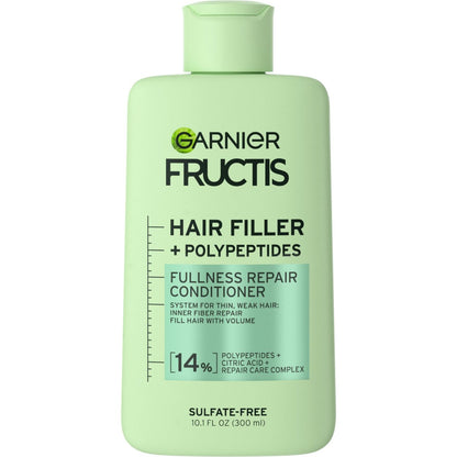 Garnier Fructis Hair Filler Fullness Repair Conditioner – Volumen-Spülung mit Polypeptiden für dünnes, schwaches Haar und Spliss, 10,1 Fl Oz