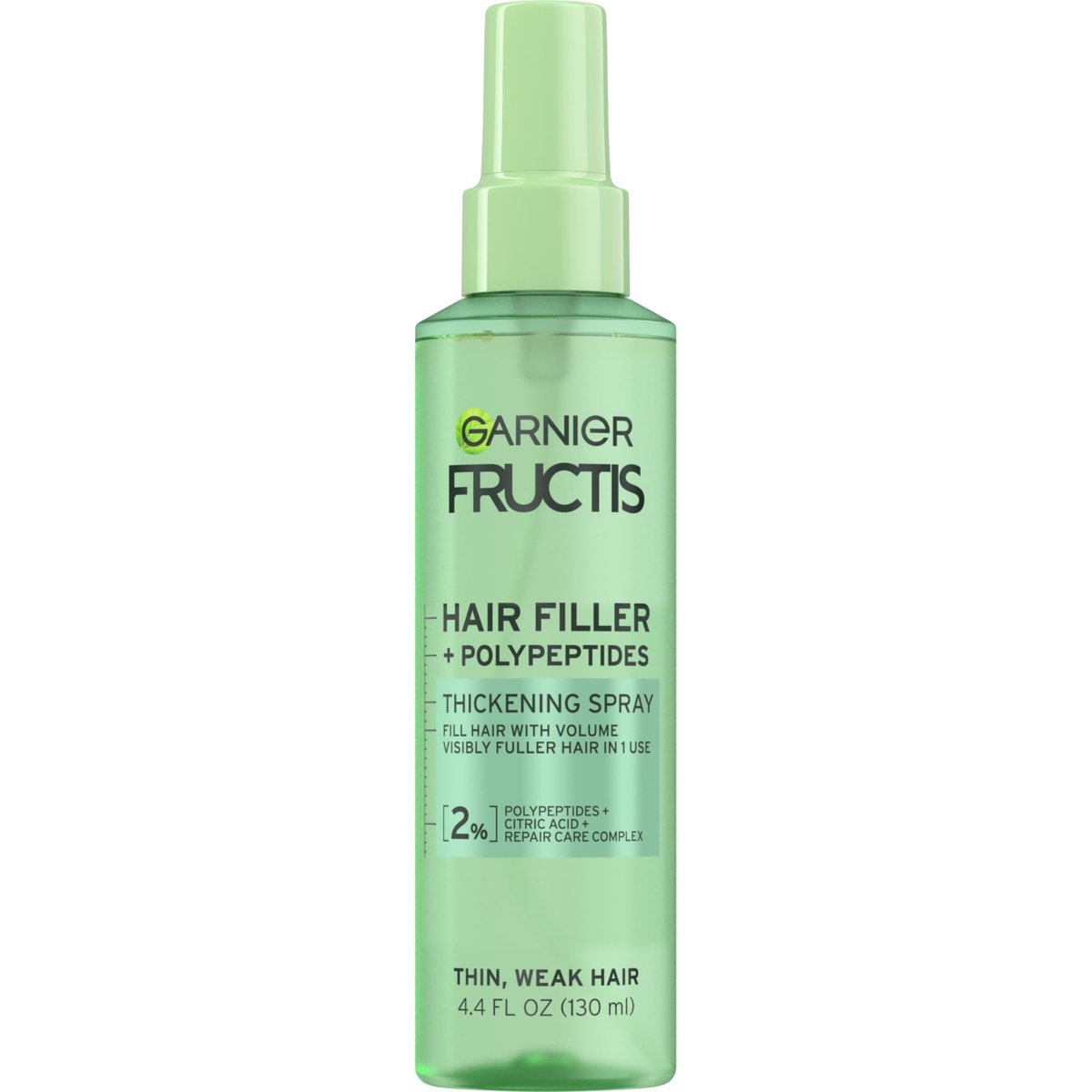 Garnier Fructis Hair Filler Fullness Repair Volumenspray – Verdickendes Spray mit Polypeptiden für feines, schwaches Haar und Spliss, 130 ml