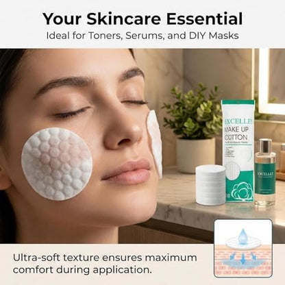 300 Stück Wattepads aus Baumwolle – Weiche, fusselfreie Gesichtspads für Make-up-Entfernung, Reinigung, Toner und Nagellackentfernung – Tägliche Beauty- & Körperpflege