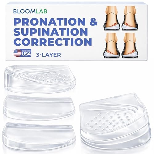 Orthopädische Fersenkeil-Einlagen – 3-lagige verstellbare Gel-Einlegesohlen gegen Supination, Pronation, Plattfüße & Fersenschmerzen – Stützende Schuhpolster für Damen & Herren