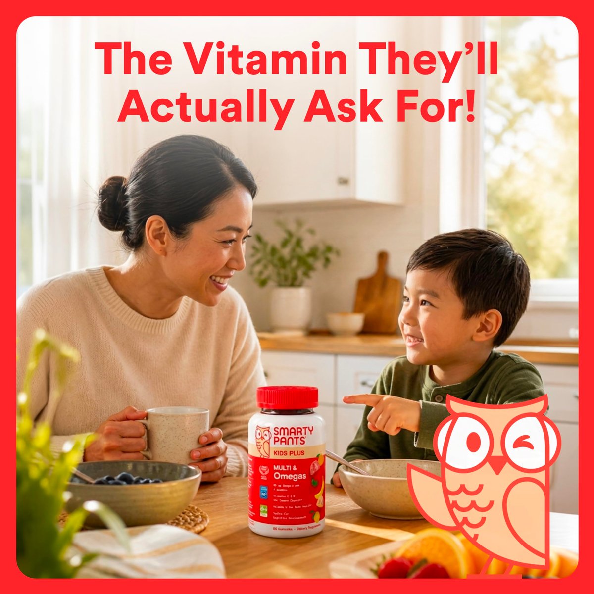 SmartyPants Kinder Multivitamin Gummis mit Omega 3 DHA/EPA, Vitaminen D3, C, B12, B6, A, K und Zink, glutenfrei, Clean Label, drei Fruchtgeschmacksrichtungen, 60 Gummis (30-Tage-Versorgung)