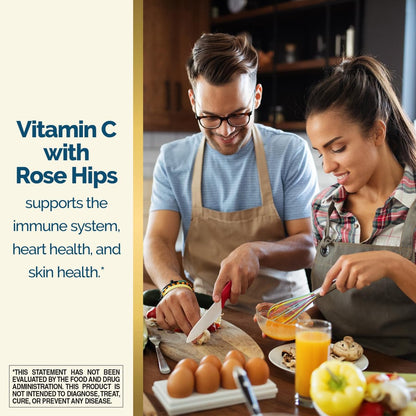 Nature's Wonder Vitamin C 1000 mg mit Hagebutten-Tabletten für die Immununterstützung, 250 Portionen, 250 Stück