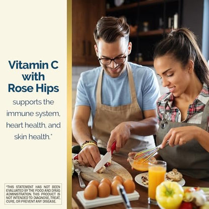 Nature's Wonder Vitamin C 1000 mg mit Hagebutten-Tabletten für die Immununterstützung, 250 Portionen, 250 Stück