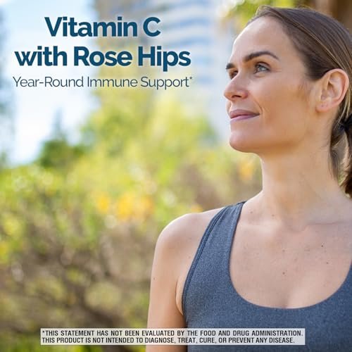 Nature's Wonder Vitamin C 1000 mg mit Hagebutten-Tabletten für die Immununterstützung, 250 Portionen, 250 Stück