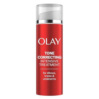 Olay Intensive Tone Correcting Creme für Ellbogen, Knie & Achseln mit Niacinamid, Vitamin B3 Komplex, spendet tiefenwirksame Feuchtigkeit, ausgeglichener Hautton, 50 ml