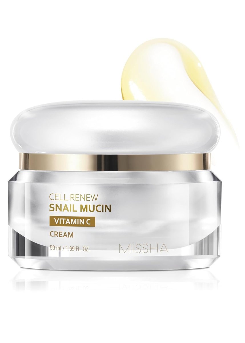 MISSHA Cell Renew Schneckenmucin Vitamin C Creme 1,69 oz – Feuchtigkeitsspendende koreanische Hautpflege für verbesserte Textur & jugendlichen Glanz, Kbeauty, parabenfrei