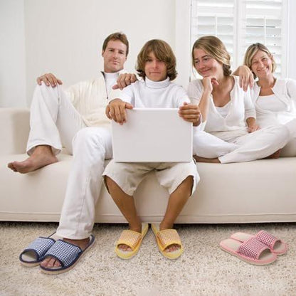Eorbow 10 Paar waschbare Hausschuhe für Gäste, Einweg-Indoor-Slipper mit dicker Sohle, rutschfeste offene Zehenslipper, Spa-Slipper im Großpack für Zuhause, Hotel, Schlafzimmer, Reisen, Unisex Universalgröße