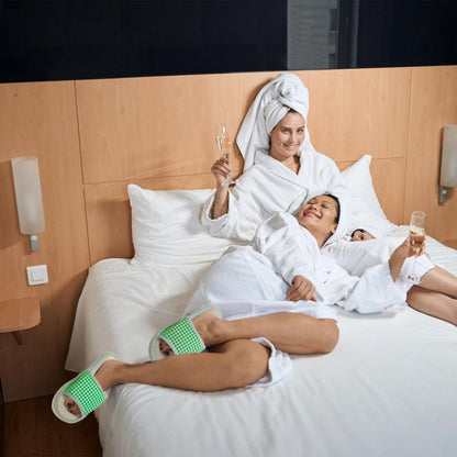 Eorbow 10 Paar waschbare Hausschuhe für Gäste, Einweg-Indoor-Slipper mit dicker Sohle, rutschfeste offene Zehenslipper, Spa-Slipper im Großpack für Zuhause, Hotel, Schlafzimmer, Reisen, Unisex Universalgröße