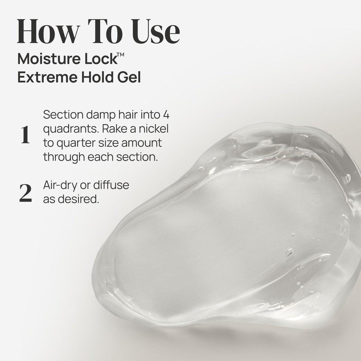 Ouidad Moisture Lock Extreme Hold Haargel - 311 ml, Maximaler Halt für Frauen und Männer, mit Aloe, Leinsamenöl und schwarzem Rizinusöl, feuchtigkeitsspendende, nicht flockende Formel, für alle Lockentypen