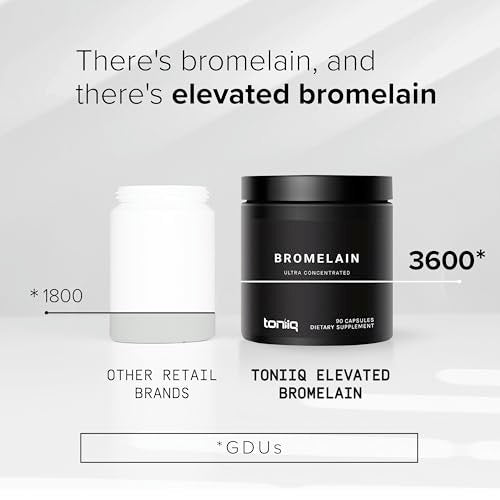 Ultra High Strength Bromelain 1000 mg – 3600 GDU/Gram – Hochkonzentriert und bioverfügbar – 90 vegane Kapseln – 45 Portionen pro Behälter – Bromelain Nahrungsergänzungsmittel