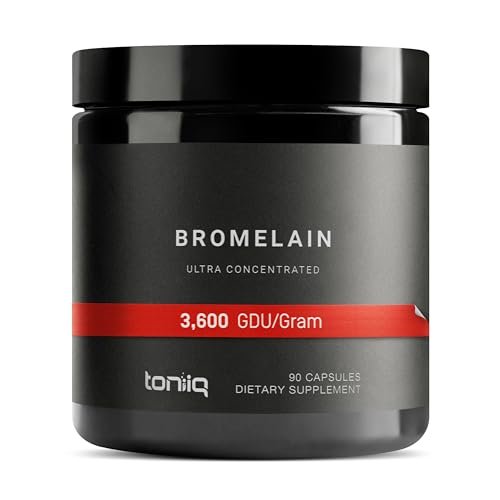 Ultra High Strength Bromelain 1000 mg – 3600 GDU/Gram – Hochkonzentriert und bioverfügbar – 90 vegane Kapseln – 45 Portionen pro Behälter – Bromelain Nahrungsergänzungsmittel