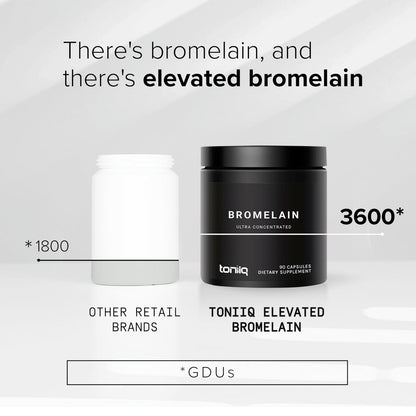 Ultra High Strength Bromelain 1000 mg – 3600 GDU/Gram – Hochkonzentriert und bioverfügbar – 90 vegane Kapseln – 45 Portionen pro Behälter – Bromelain Nahrungsergänzungsmittel