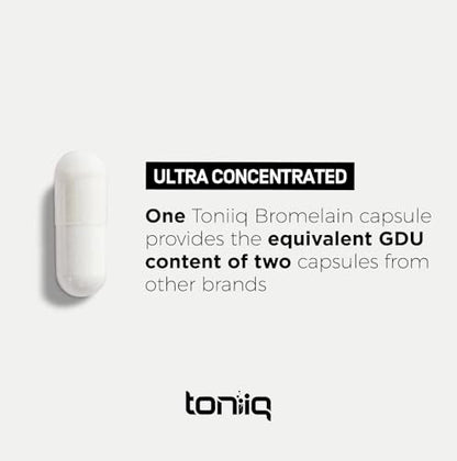 Toniiq Bromelain 500 mg – Hochkonzentriert, 3600 GDU/g, 120 vegane Kapseln