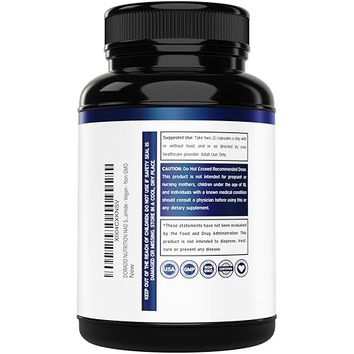 NAD+ Supplement 500mg – 95% reines NAD+ pro Portion | NMN & Nicotinamid-Ribosid Unterstützung | Vegan, Non-GMO, Ohne Füllstoffe, Laborgeprüft – 30 Kapseln
