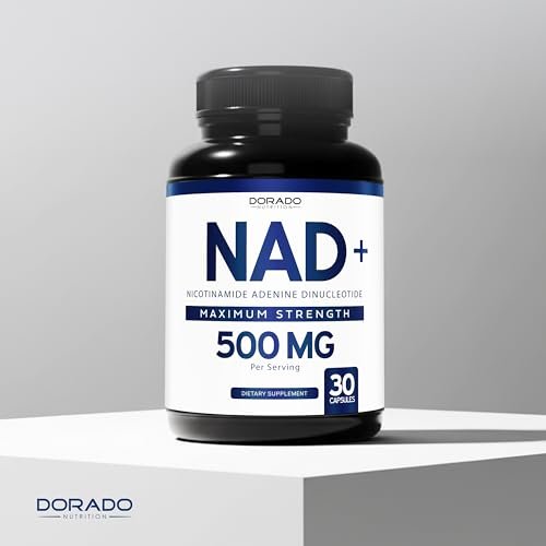 NAD+ Supplement 500mg – 95% reines NAD+ pro Portion | NMN & Nicotinamid-Ribosid Unterstützung | Vegan, Non-GMO, Ohne Füllstoffe, Laborgeprüft – 30 Kapseln