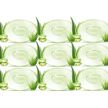 Duru Aloe Vera Glycerin Seife - Vegane Transparente Reinigungsbar - Feuchtigkeitsspendend für empfindliche Haut - 9er Pack