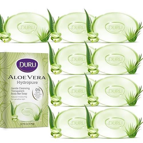 Duru Aloe Vera Glycerin Seife - Vegane Transparente Reinigungsbar - Feuchtigkeitsspendend für empfindliche Haut - 9er Pack