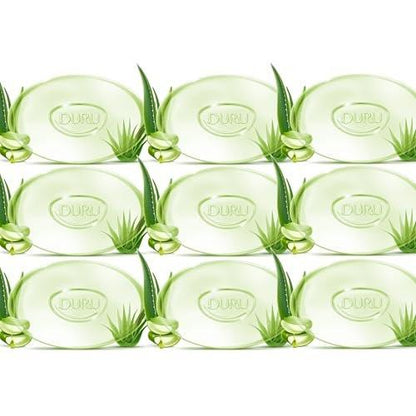 Duru Aloe Vera Glycerin Seife - Vegane Transparente Reinigungsbar - Feuchtigkeitsspendend für empfindliche Haut - 9er Pack