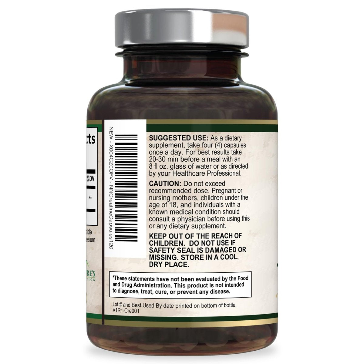 Kreatin Monohydrat 3000 mg pro Portion – Mikronisierte Kreatinpulver-Kapseln – Unterstützt Muskelaufbau, Kraft, Energie & Ausdauer – Nahrungsergänzungsmittel von Nature's Nutrition, Non-GMO, in den USA abgefüllt – 120 Kapseln