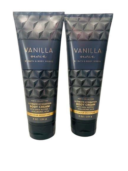 Bath and Body Works Vanilla Noir Body Cream 8 oz (Pack of 2) – Reichhaltige Körpercreme für luxuriöse Pflege
