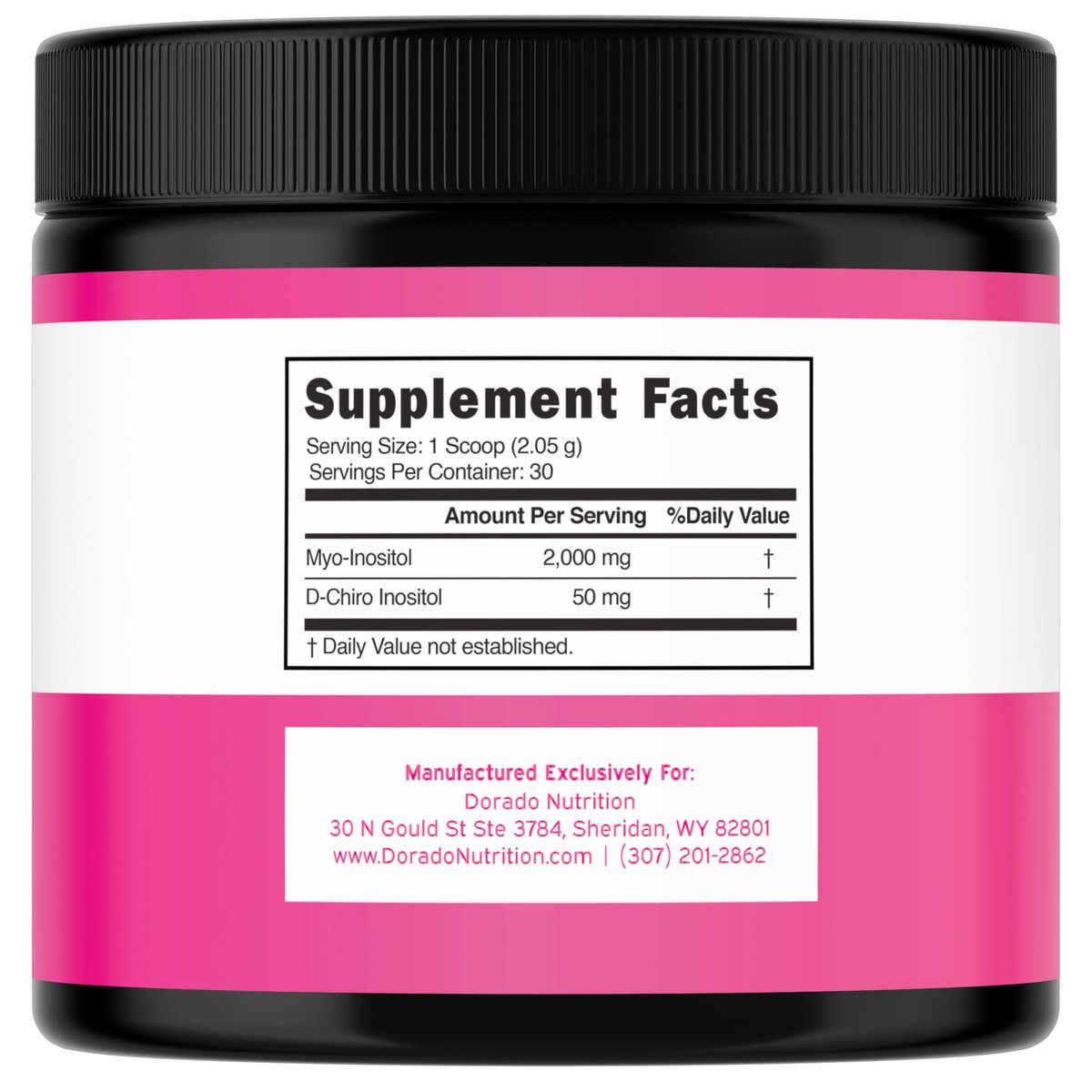 Myo-Inositol & D-Chiro Inositol Pulver (2050 mg pro Portion, ideales 40:1 Verhältnis, 30-Tage-Vorrat) für Hormonbalance der Frau & Eierstockgesundheit – Drittanbieter getestet, vegan & in den USA hergestellt
