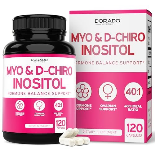 Myo-Inositol & D-Chiro Inositol Supplement für Frauen – 120 Kapseln, 2050 mg pro Portion, ideales 40:1 Verhältnis – Hormonbalance für Frauen – Drittanbieter getestet, vegan & hergestellt in den USA