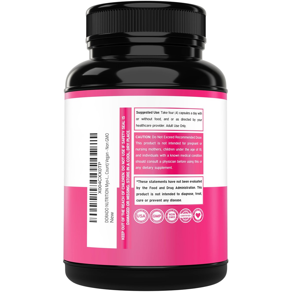 Myo-Inositol & D-Chiro Inositol Supplement für Frauen – 120 Kapseln, 2050 mg pro Portion, ideales 40:1 Verhältnis – Hormonbalance für Frauen – Drittanbieter getestet, vegan & hergestellt in den USA