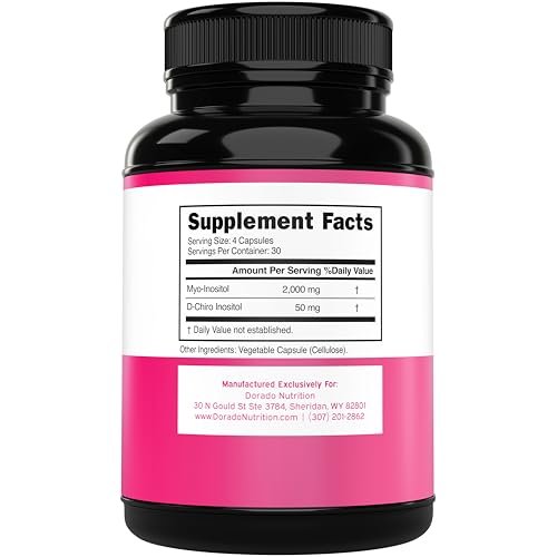 Myo-Inositol & D-Chiro Inositol Supplement für Frauen – 120 Kapseln, 2050 mg pro Portion, ideales 40:1 Verhältnis – Hormonbalance für Frauen – Drittanbieter getestet, vegan & hergestellt in den USA