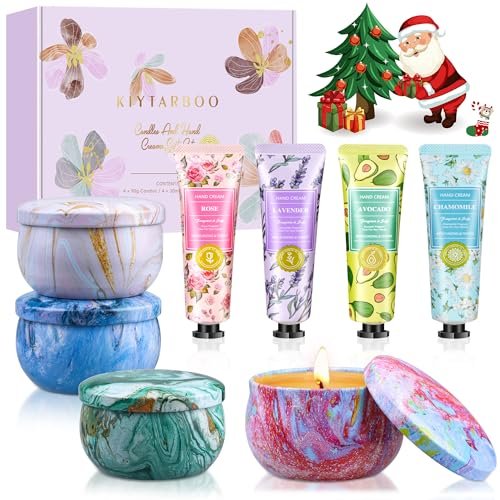 Geschenkkörbe für Frauen: Einzigartige Kerzen & Handcreme-Geschenkset, Geschenke für Mama, Lehrerin, Entspannendes Spa-Weihnachtsgeschenkset, Geburtstagsgeschenk für Ehefrau, Kollegin, Freundin, Krankenschwester
