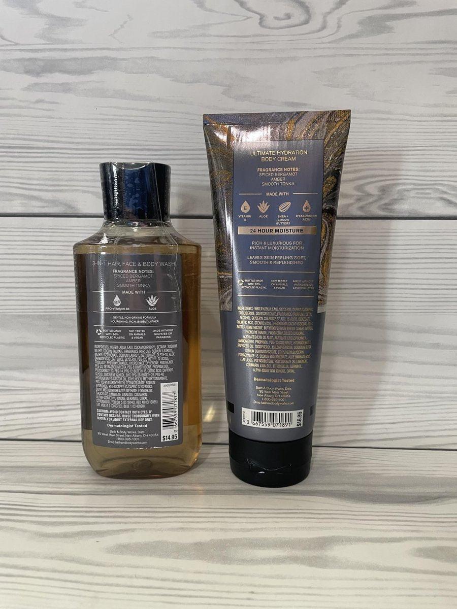 Bath & Body Works After Dark Herren 3-in-1 Haar-, Gesichts- & Körperwäsche und Body Cream 2-teiliges Set