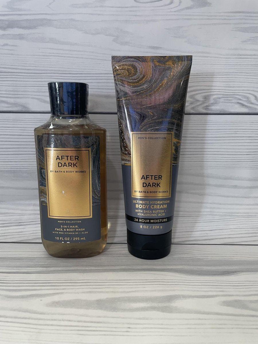 Bath & Body Works After Dark Herren 3-in-1 Haar-, Gesichts- & Körperwäsche und Body Cream 2-teiliges Set