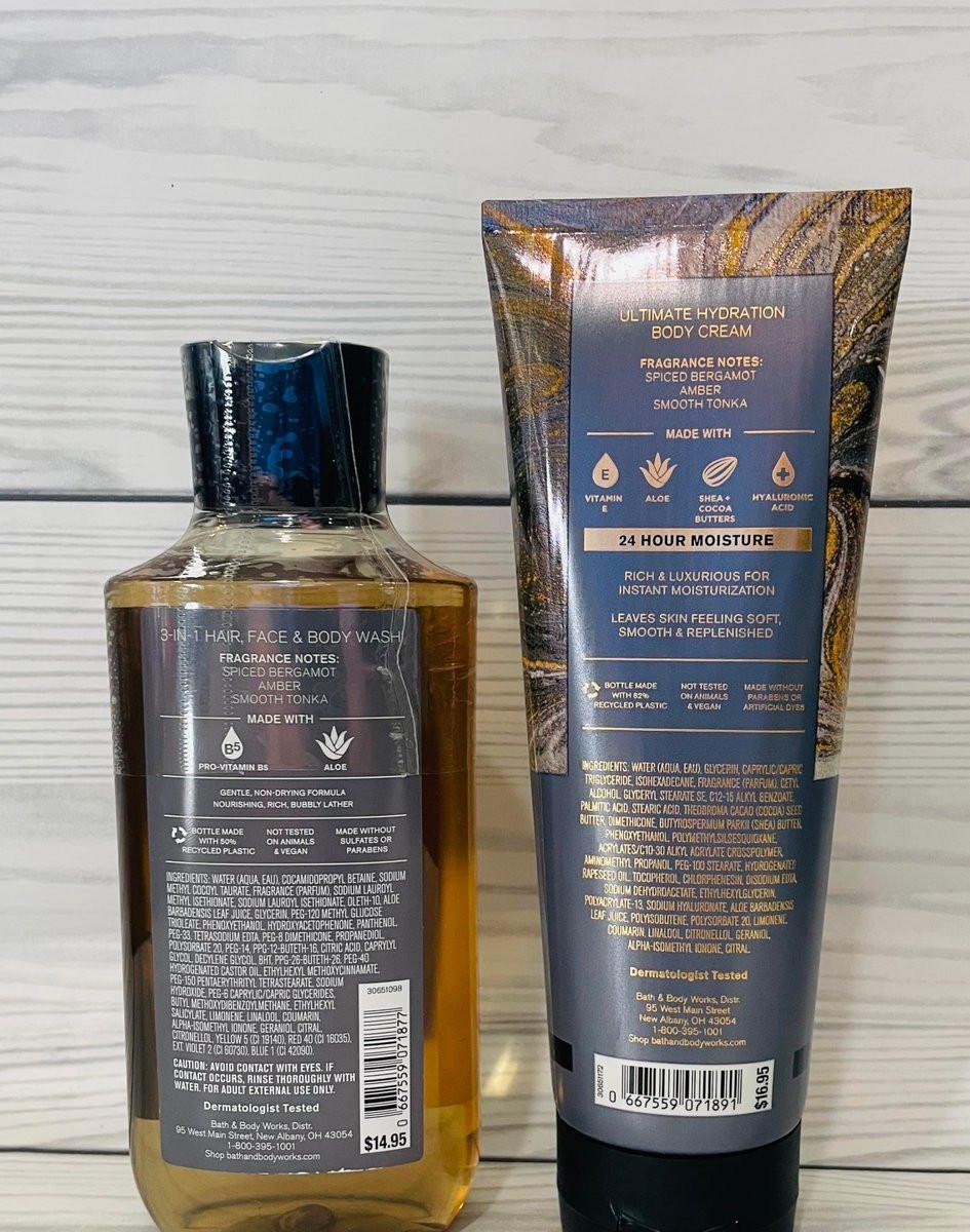 Bath & Body Works After Dark Herren 3-in-1 Haar-, Gesichts- & Körperwäsche und Body Cream 2-teiliges Set