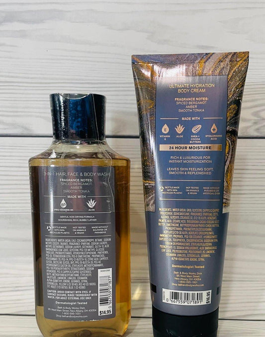 Bath & Body Works After Dark Herren 3-in-1 Haar-, Gesichts- & Körperwäsche und Body Cream 2-teiliges Set