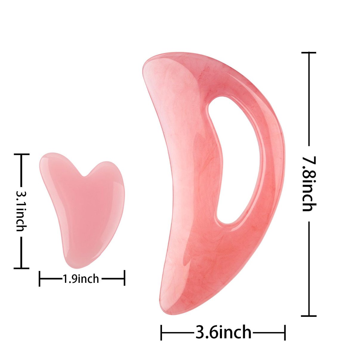 FDKJEJC Körper-Gua-Sha-Werkzeug aus Naturharz – Große Zellulite-Massage für Rücken, Beine und Gesicht – Lymphdrainage-Tool zur Körperformung (Pink)