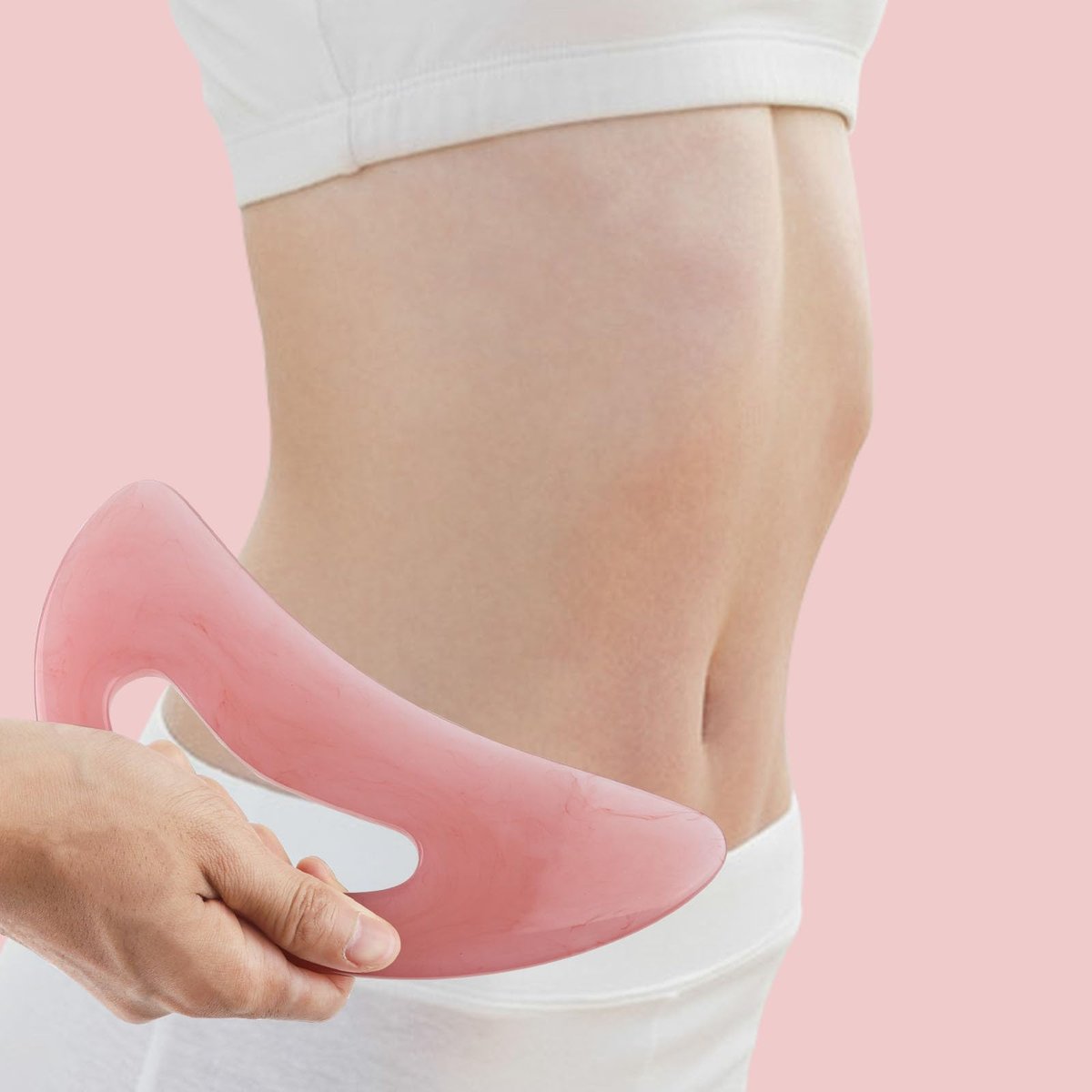 FDKJEJC Körper-Gua-Sha-Werkzeug aus Naturharz – Große Zellulite-Massage für Rücken, Beine und Gesicht – Lymphdrainage-Tool zur Körperformung (Pink)