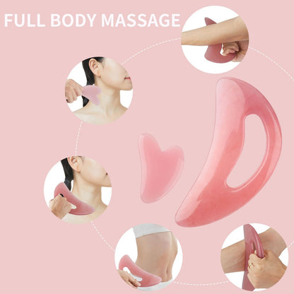 FDKJEJC Körper-Gua-Sha-Werkzeug aus Naturharz – Große Zellulite-Massage für Rücken, Beine und Gesicht – Lymphdrainage-Tool zur Körperformung (Pink)