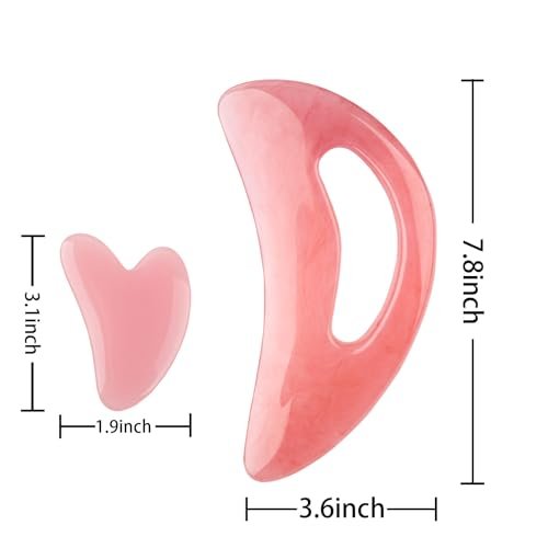 FDKJEJC Körper-Gua-Sha-Werkzeug aus Naturharz – Große Zellulite-Massage für Rücken, Beine und Gesicht – Lymphdrainage-Tool zur Körperformung (Pink)